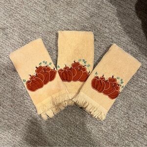 Vintage Pumpkin Hand Towels/Washcloths - Set of 3 - Linens N Things